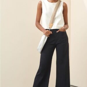 Anthropologie Maeve The Colette Black Wide Leg Cropped Pants 16w